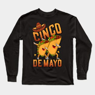 Cinco De Mayo Sublimation Fiesta Dancing Tacos Long Sleeve T-Shirt